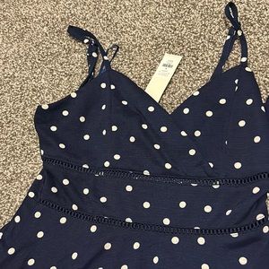 NAVY poka dot MINI dress women’s